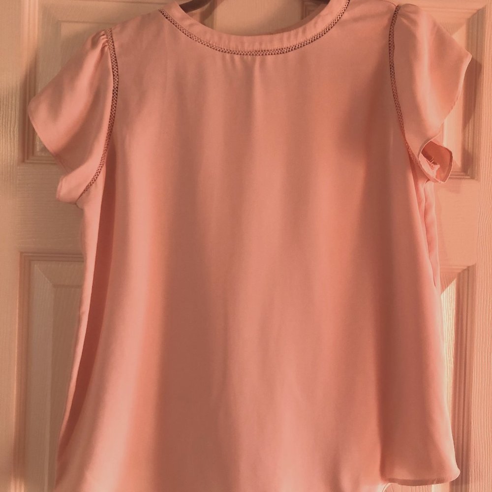 Loft Pink Blouse with Buttondown Back Detail